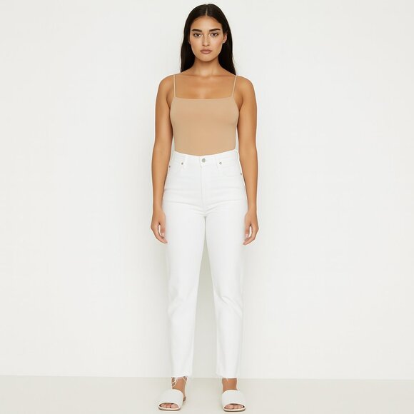 NWT Good American Good Legs Mid Rise Straight Jeans | Size 8 | Frayed Hem - Picture 1 of 10